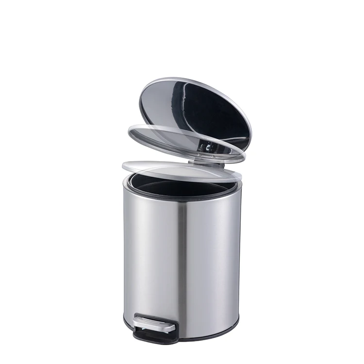 12L Waste Bin Stainless Steel Dustbin Foot Pedal Waste Bin