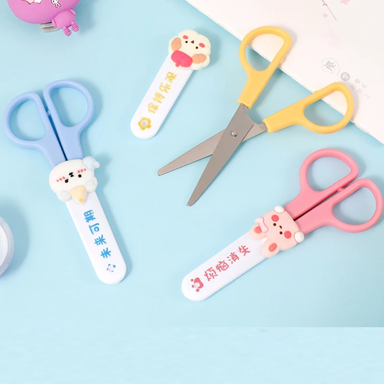 OULE Office Files Stationery Scissors Stainless Steel With Small Animal Stick Head Used For Paper Scissors