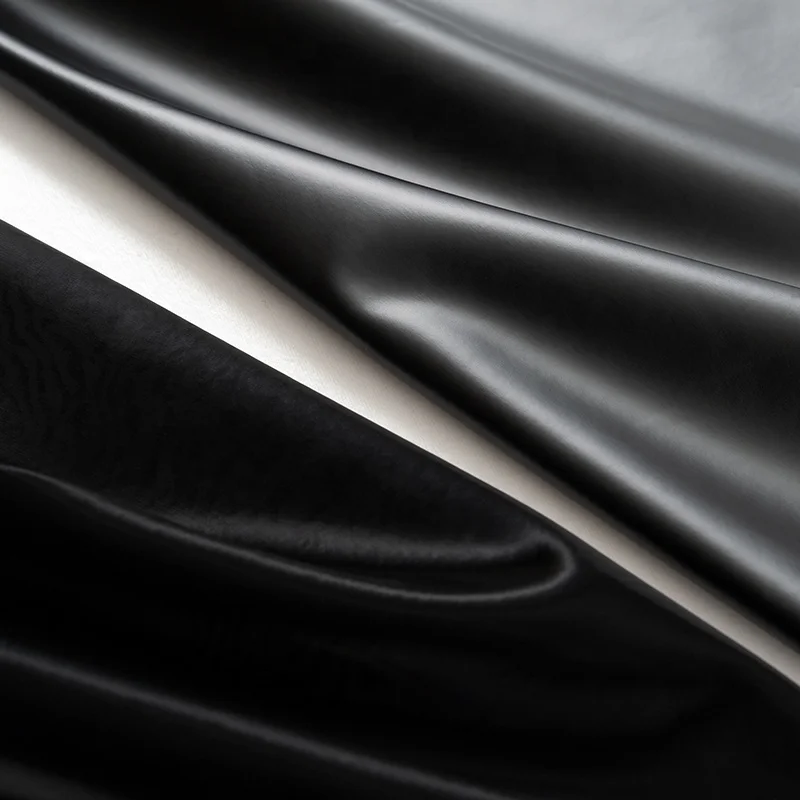 Factory stock Matte effect No texture synthetic leather 4 ways spandex faux leather pu stretch leather fabric for clothing