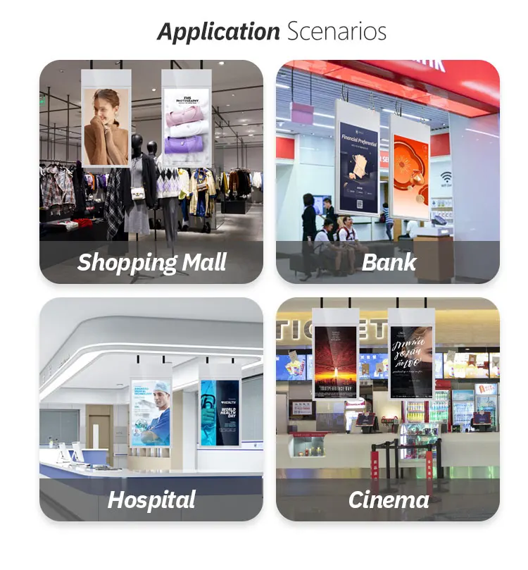 43Inch Advertisement Window Display Double Screen Machine Sided Led Window Display For Store