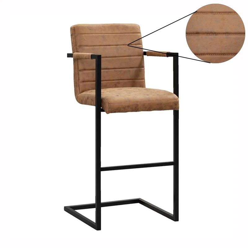 Modern industrial Arms Dining Chairs Gold Height Stool And Barber Fabric Restaurant Casino Antique Bar Chair High Back