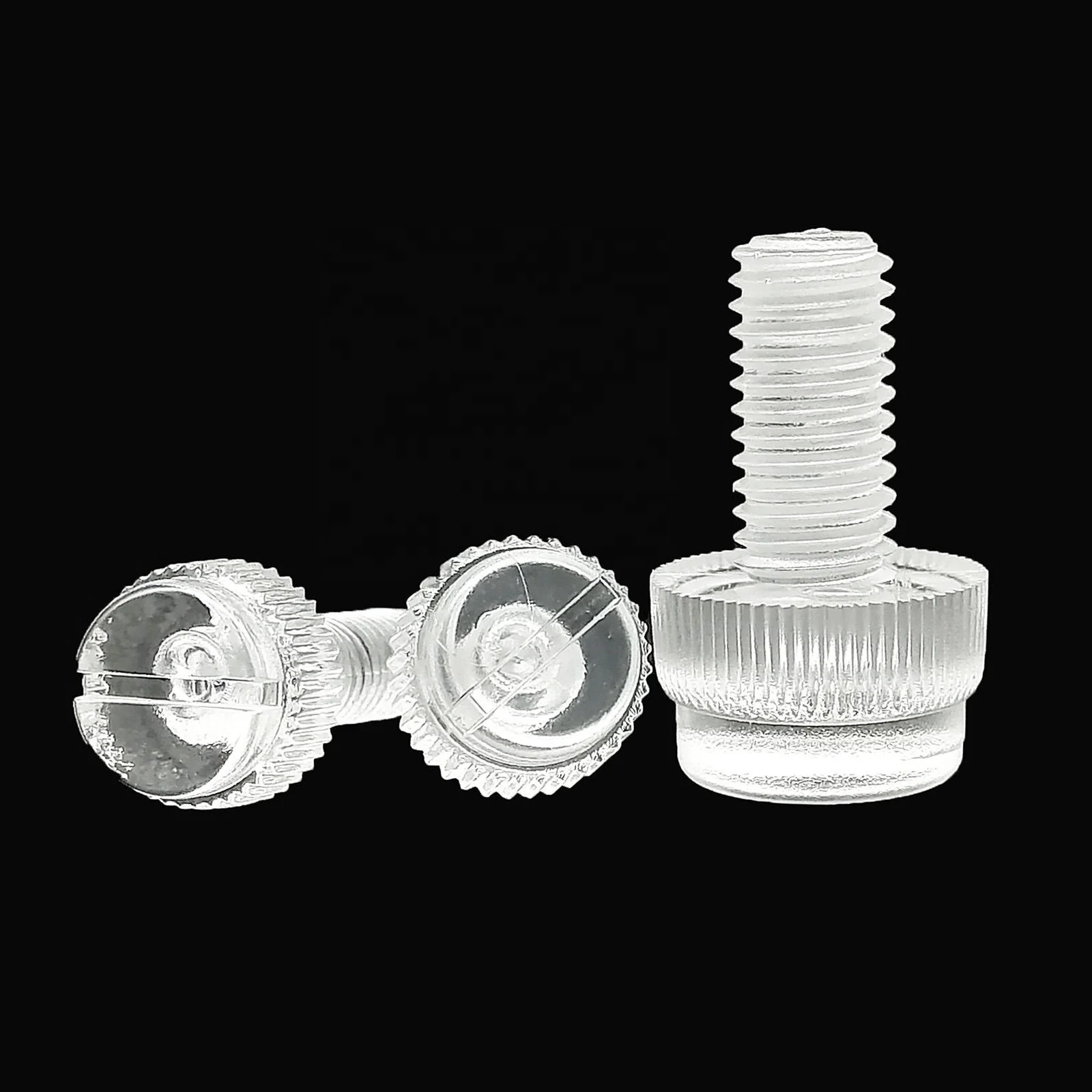 M3 M4 M5 M6 M8 Adjust DIY Acrylic Clear Transparent Plastic Knurl Slotted Head Knurled Twist screw Hand Tighten Thumb Bolt Screw