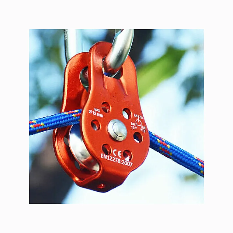 High quality  OEM Aluminum Alloy Climbing single Wheel Pulley For Adventure Climbing