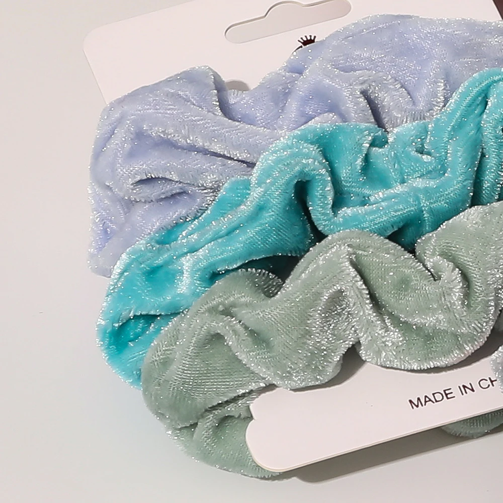 3Pcs/Set solid color pleuche hair ring Korean girls buns scrunchy hair band Fashion curly soft children hair ties accessories