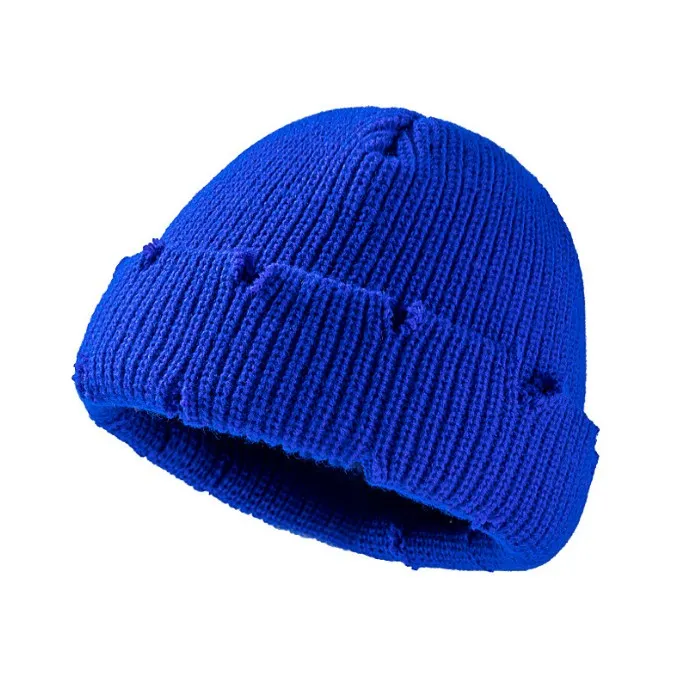 Short round top knitted hat melon skin hat wool hat custom