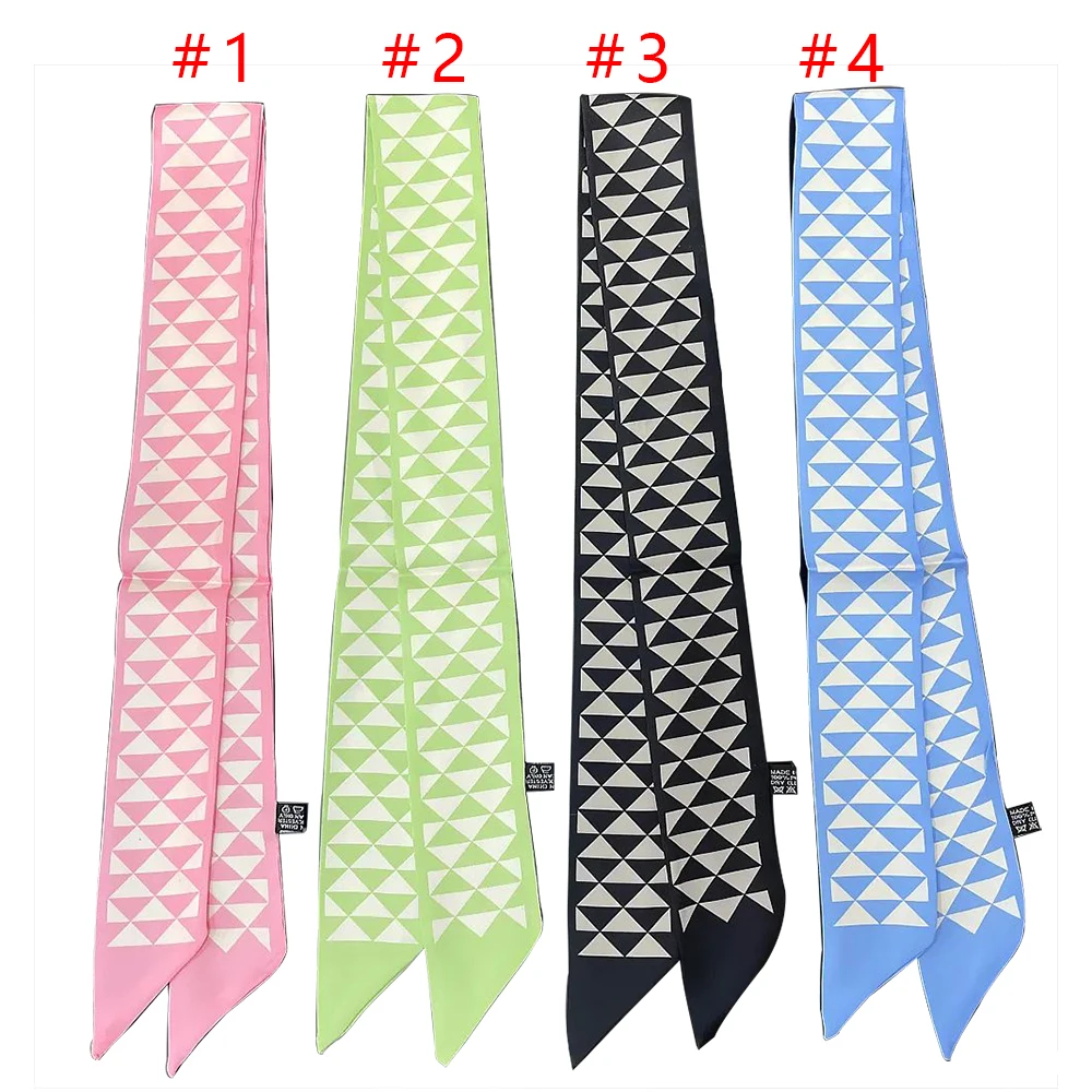 RPET Fabric Material Twill Handbag Scarf Women Luxury Brand Stylish Head Scarf hair Accessories Long Silk wrist neck Scarves