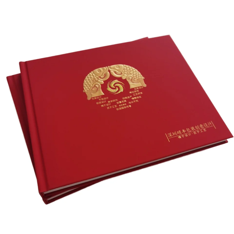 Nice Design PU leather Hardcover Book Company Catalog Brochure Customize Printing Service Fancy Surface Finish