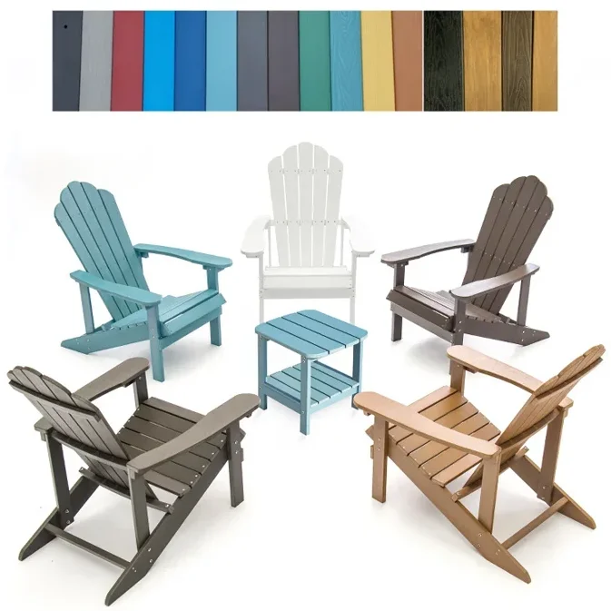 ZUOAN Unique Design American Style Waterproof Plastic Wood Chairs and Table Set Outdoor Garden Balcony Mini Side Table