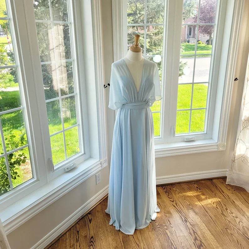 ASAM-19 Hot Selling Multi-way Long Bridesmaid Dresses Custom Made Floor Length Brides Maid Dresses