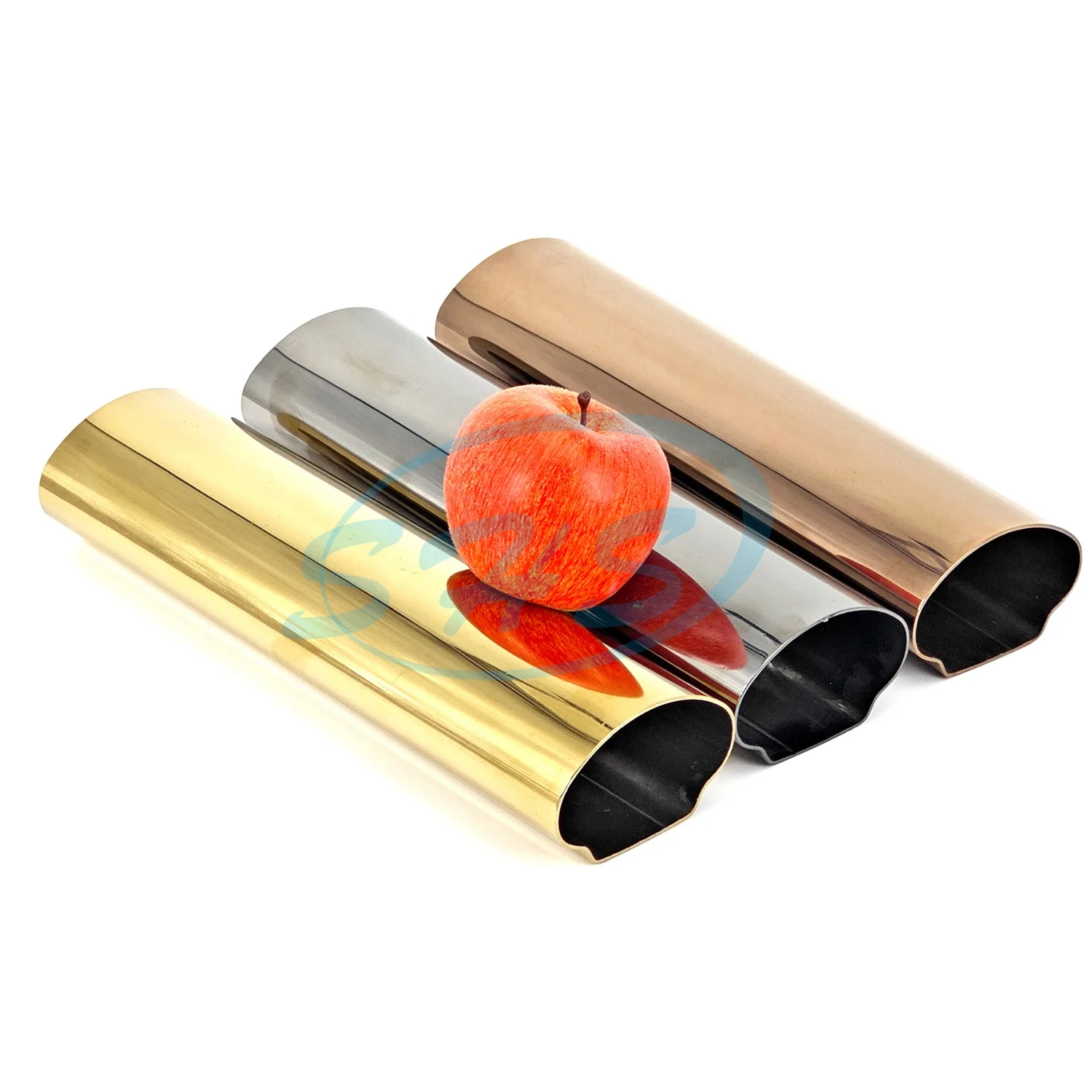 ASTM 201 304 316L stainless handrail pipes with mirror & golden PVD plated tube for staircase handrail modern styles