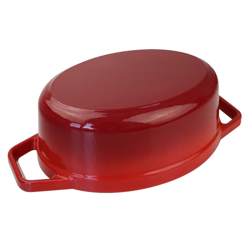 French Large Red Cast Iron Casserole Saucepans Pot Enamel Cast Iron Casserole Dutch Oven Pot With Lid