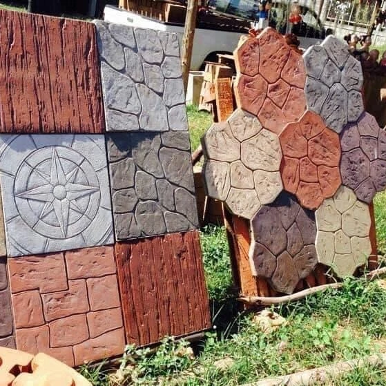 Decorative Concrete Cement Roller Stamped Imprint Molds Stamp Mats