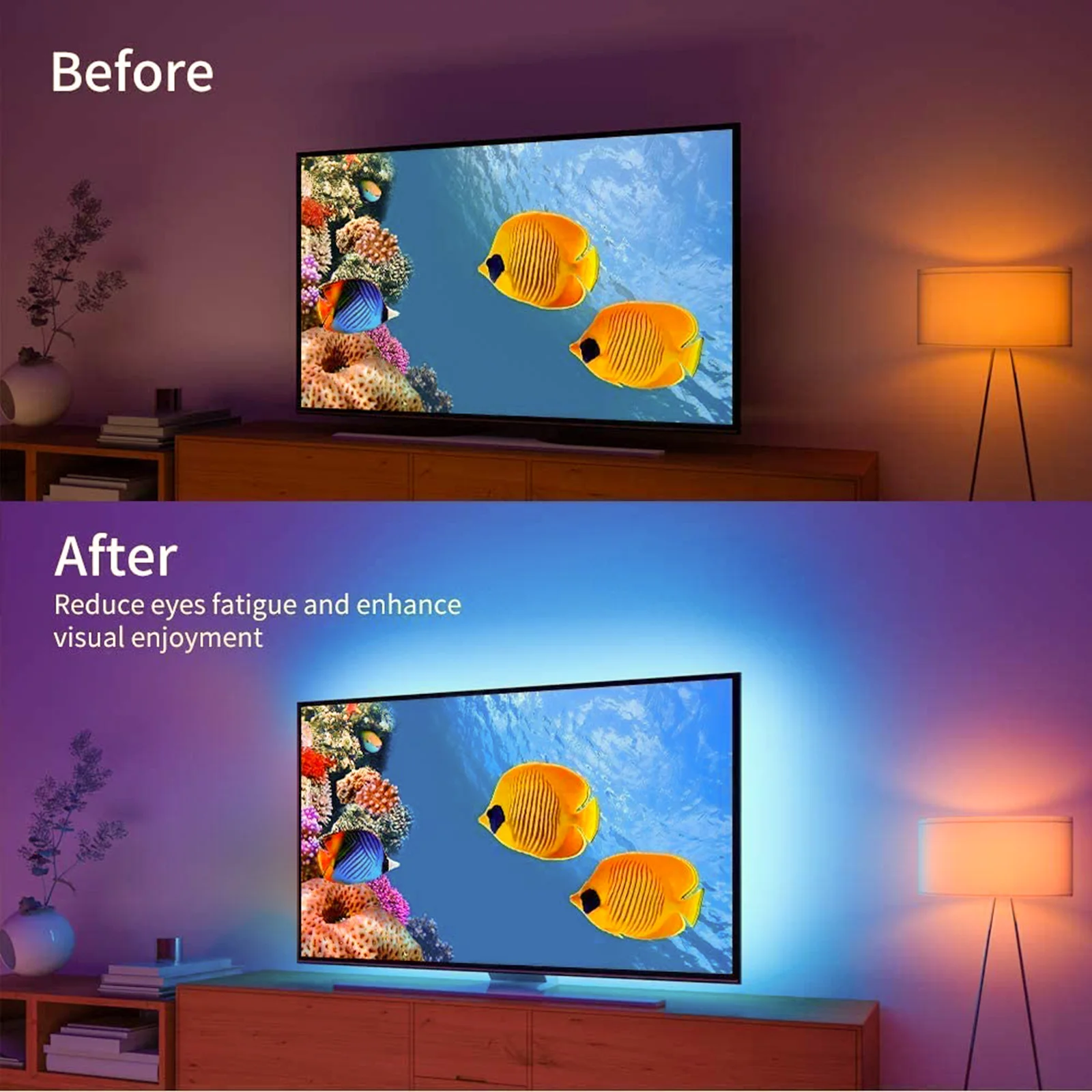 HD 8K60Hz Sync Box With Led Tv Backlight HDMI 2.1 Sync Box TV LED Backlight Kit Immersion Ambient Lighting Strips RGB w2811