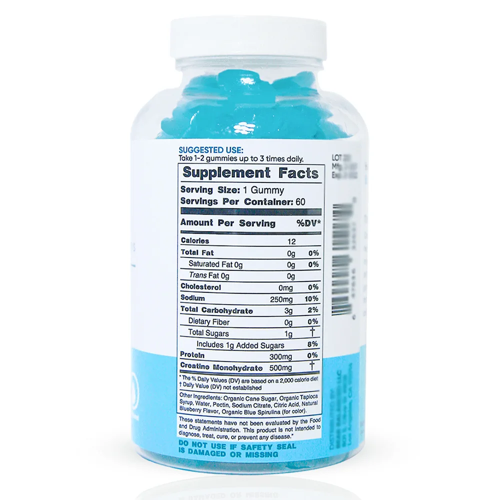 Free Design Private Label Preworkout gummy chews bear Supplement Creatine Monohydrate Preworkout Gummies for men and women