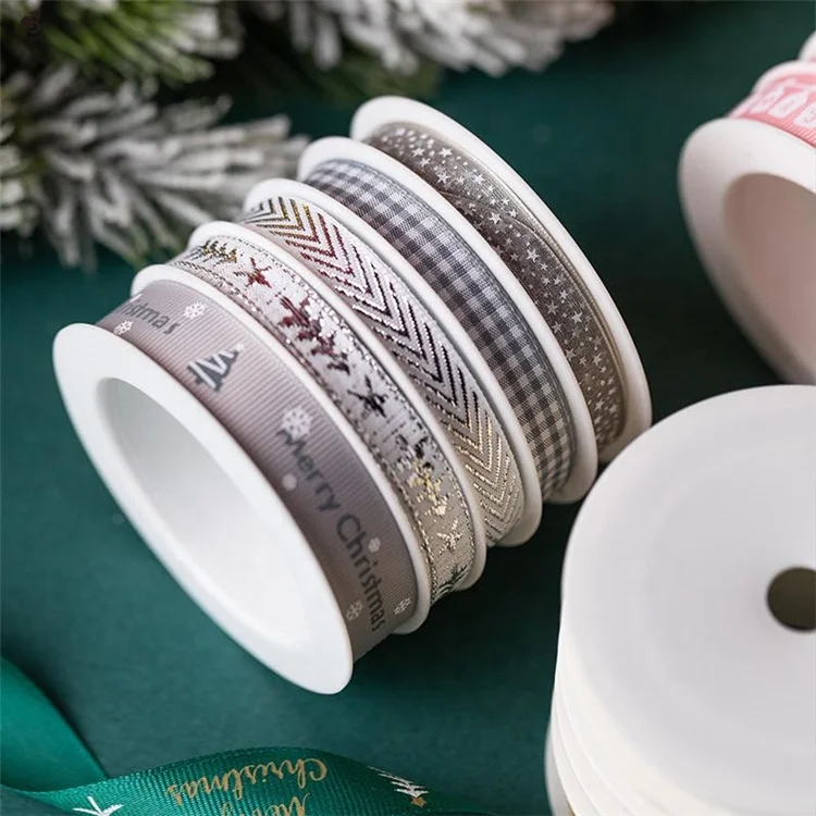 
Beheart Colors Christmas Hot Stamping Bow Diy Packaging Cake Box Decoration Ribbon Mixer 