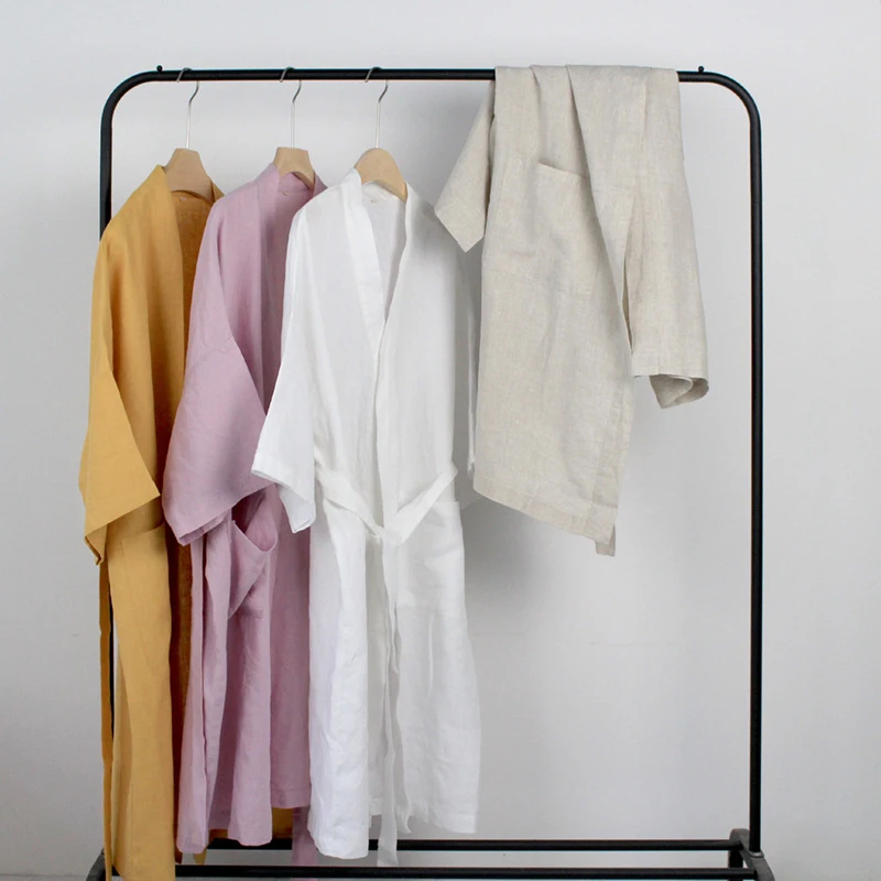 Organic Bamboo Cotton Blend Wholesalers Linen Cotton Ladi Bath Robe