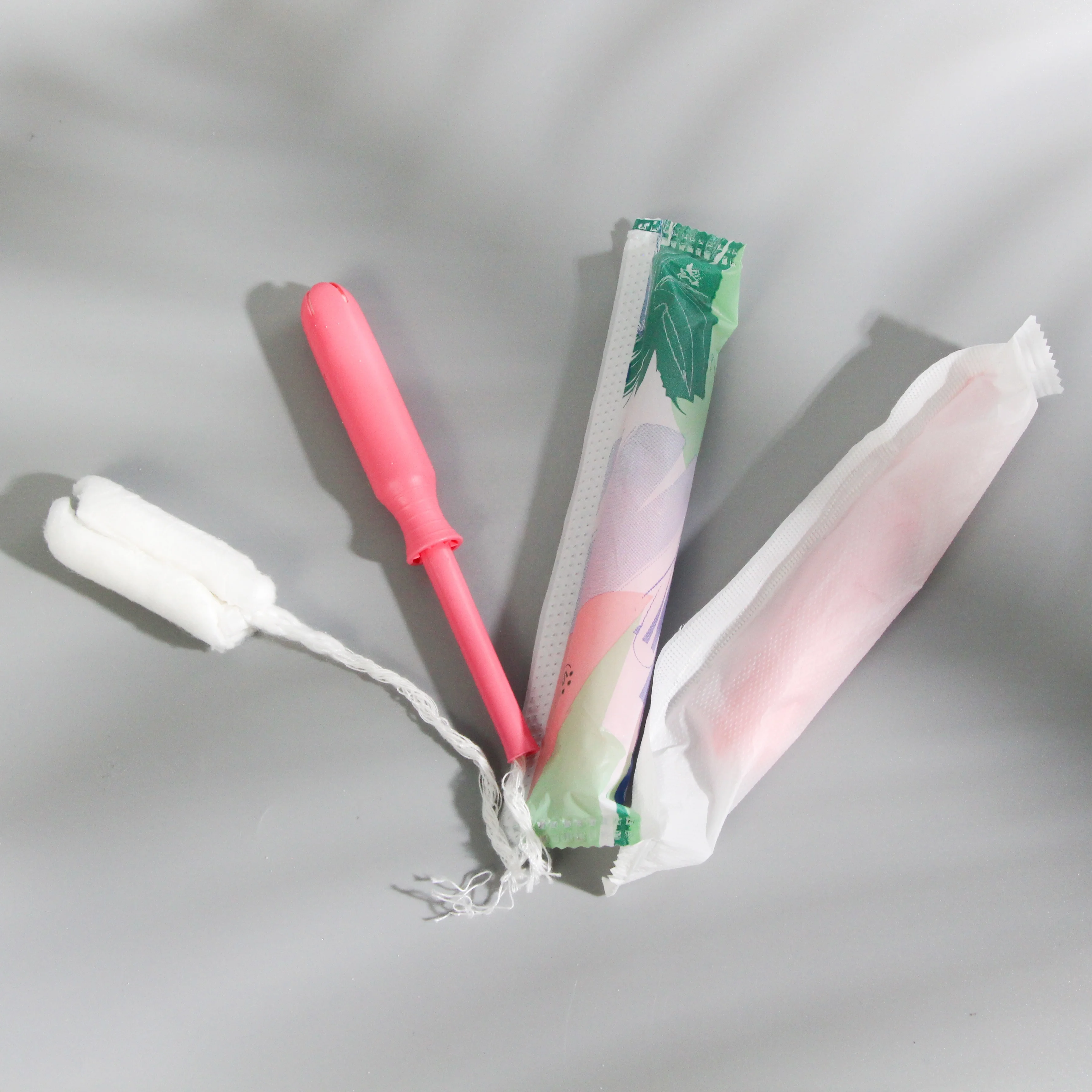 OEM private label wholesale sanitary disposable organic cotton tampons with PLA applicator  for use