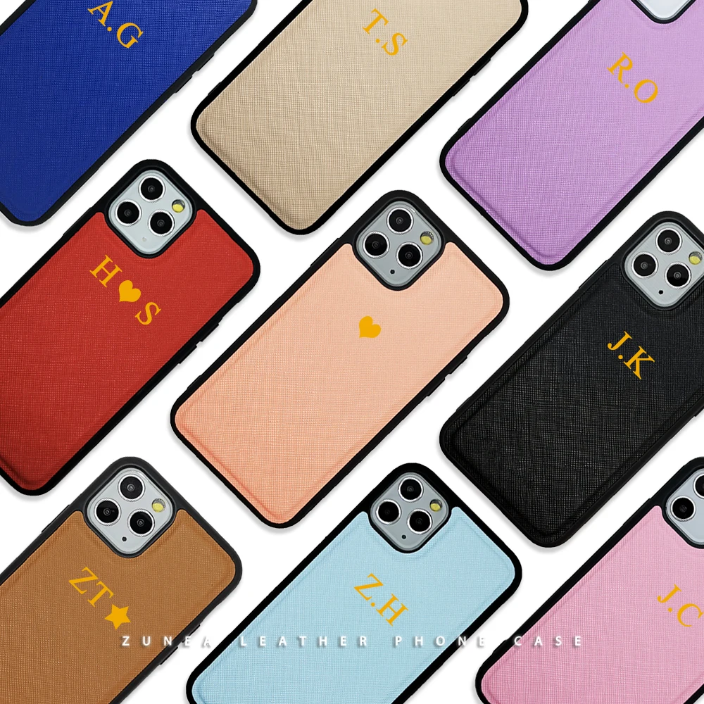 Drop Shipping Ready to Ship 3D raised Vegan PU Saffiano  Leather Mobile Cellphone back covers case for iPhone 12
