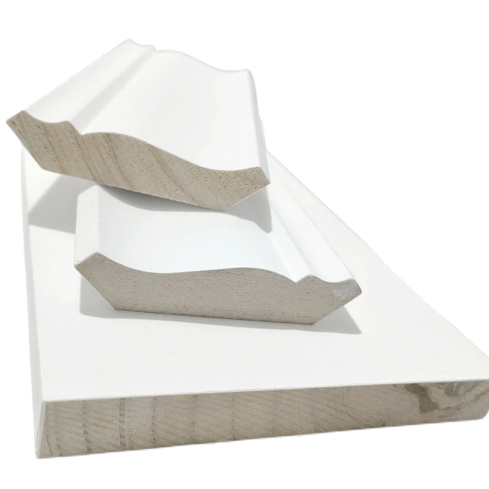 Gesso primed solid wooden flat door jamb ps moulding mdf skirting mdf crown moulding