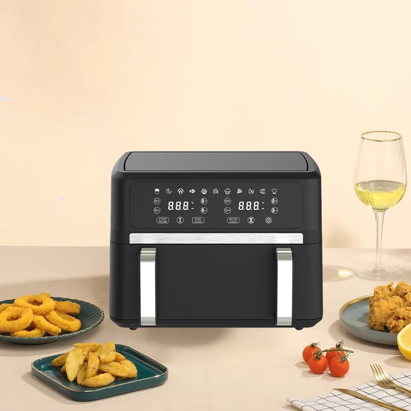 LED Display Temperature Sensor Square Basket Air Fryer Digital Multi Functional Large Capacity 9L Air Fryer For Cooking