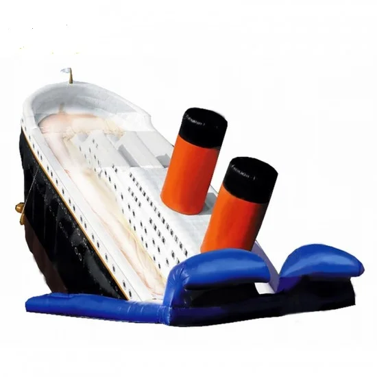 newest design PVC commercial use cheap price bouncy castle type Giant inflatable titanic slide for sale