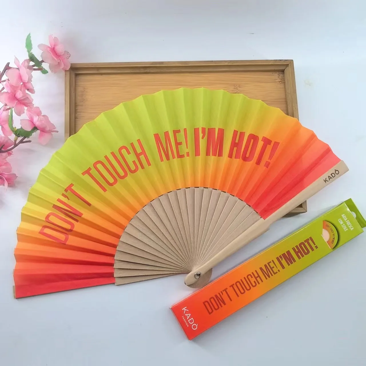 Wholesale Spanish Wedding Brand Promotion Custom Logo Print Folding Hand fan Wood Hand Held Fan Bulk Custom