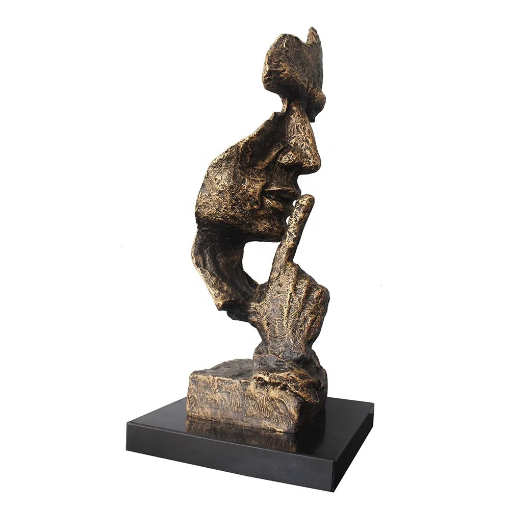 Custom Metal Shh Figure Statue Aluminium Casting Portrait Sculpture