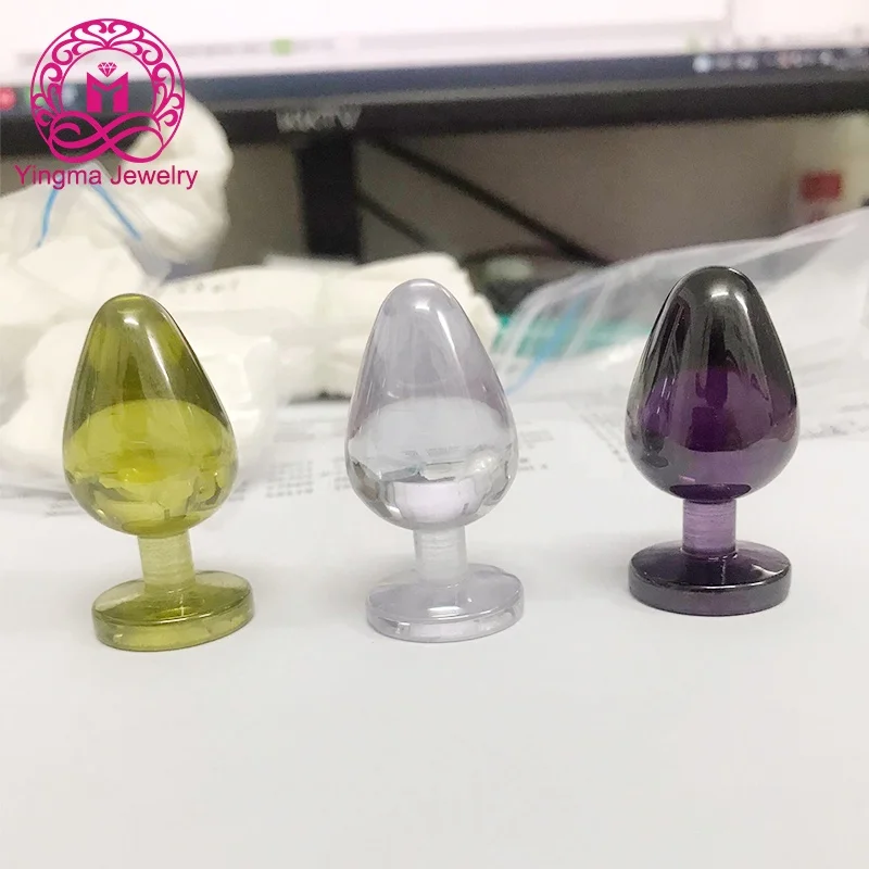 Customized product tree-shaped CZ stone Amethyst peridot white zircon plugs cubic zirconia gemstones