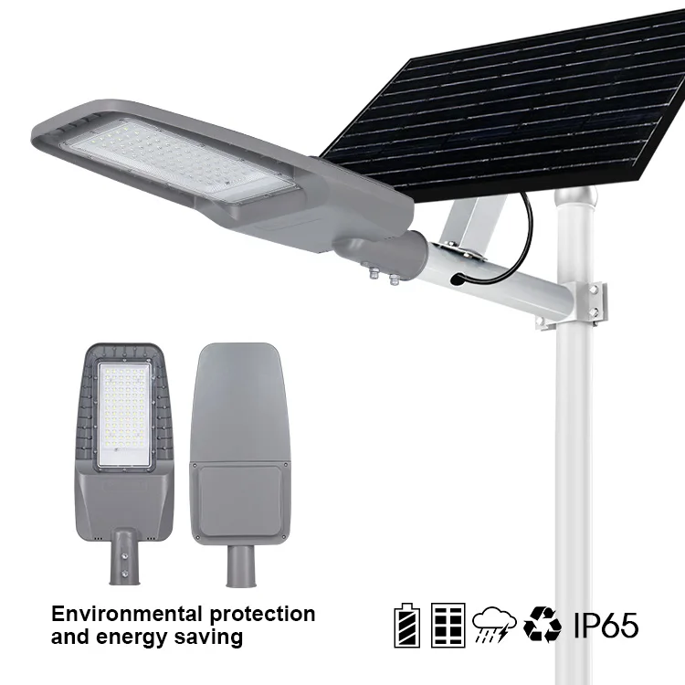 KCD Heavy Duty All In Two Factory Direct High Lumen 5050 SMD Explosion Proof 100w 200w 300w Lithium Battery Solar Street Light