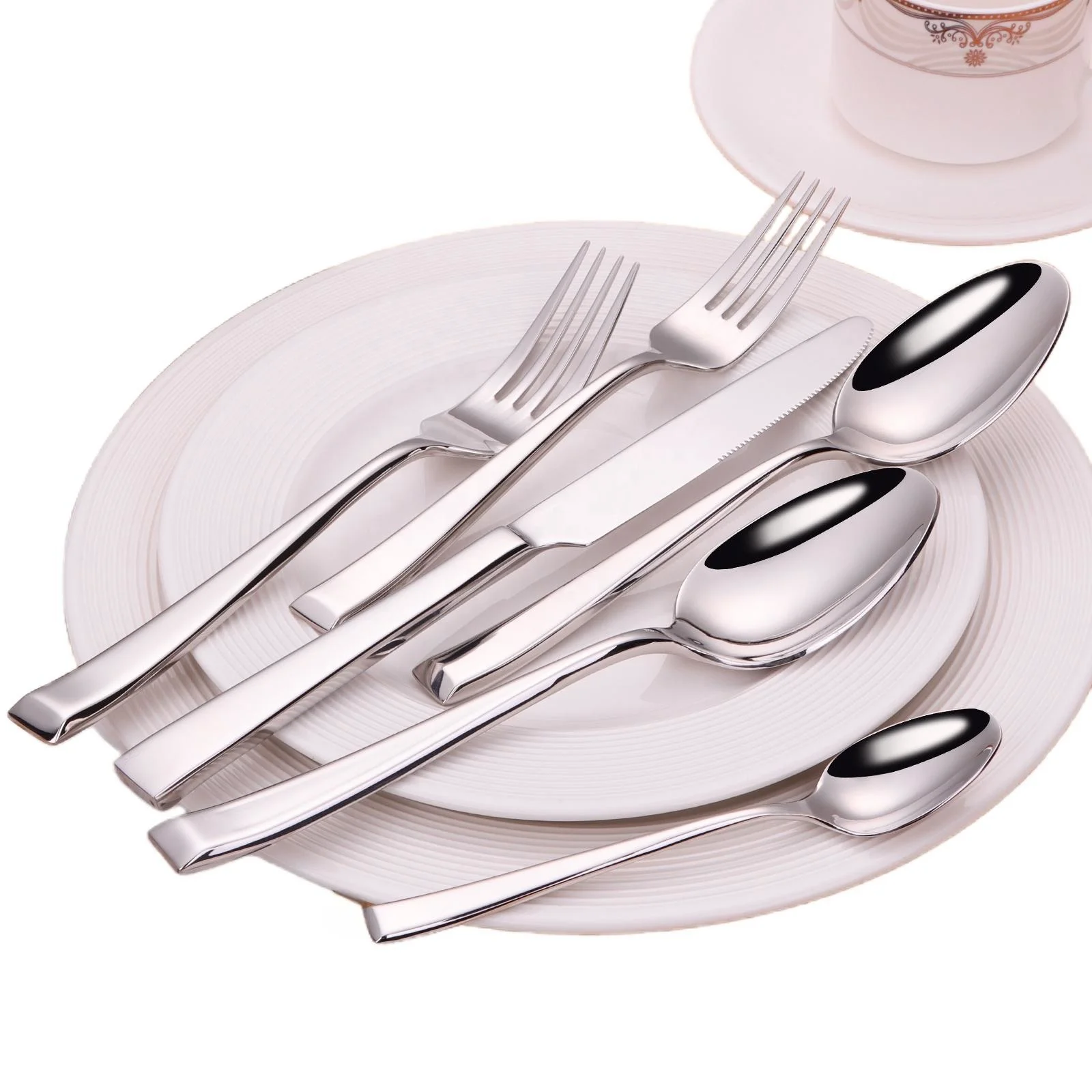 luxury wedding flatware set forged cutlery sets luxury high quality stainless steel 18-10 restaurants catering cutlery