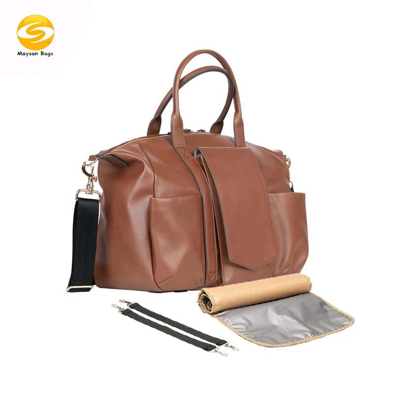 Carry on Bag Weekender Overnight Bag PU Leather Travel Tote Duffel Bag