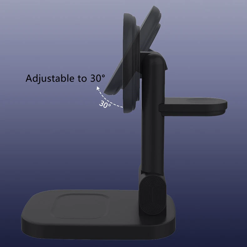  2021 Creative 3in1 Foldable Magnetic Wireless Charger For iPhone12 Desktop 15W Live Broadcast Charging Stand