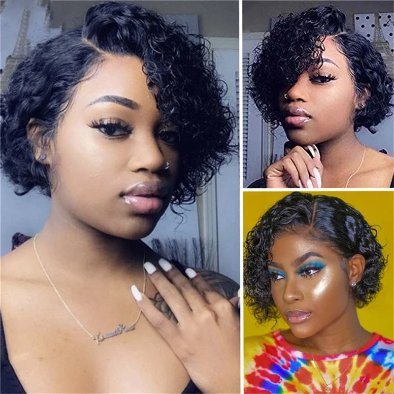 Wholesale Cheap Human Hair Wigs Afro Kinky Short Curly Human Hair Wig Cup Human Hair Wigs For Black Women