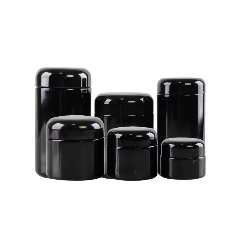 Hot seller dark violet cosmetic glass cream jar violet glass jar