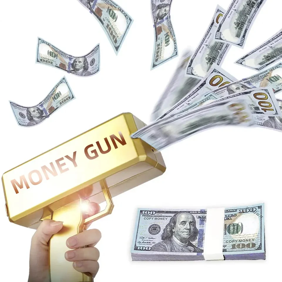 NK Toys New Arrival Toy Gun Product Super Cash Spray Paper Money Mun Cash Rain Money Gun Shooter Gun Toy