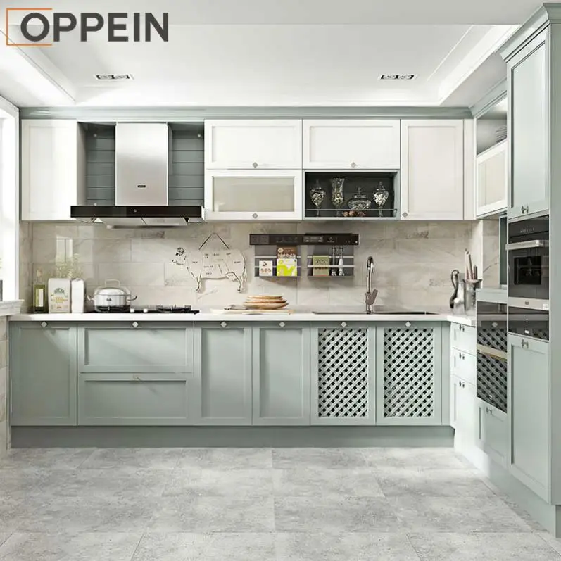 OPPEIN Malaysia New Pvc Modern For Dish Kitchen Cabinet With Wheels