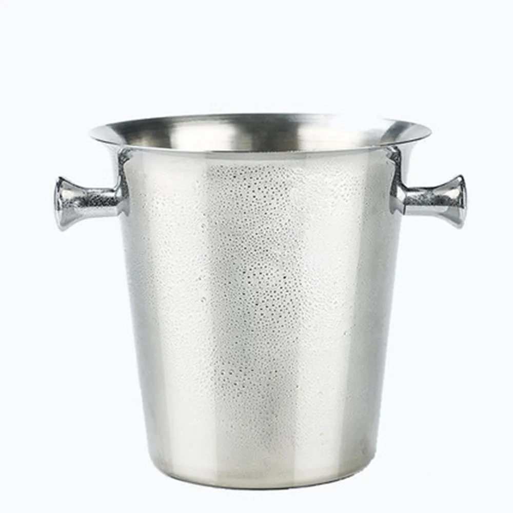 
Stainless Steel Hotel Outdoor Beer Ice Bucket Galvanized Iron Champagne Beg Cooler Metal Ice Pail Box With Double Ear For Party 
