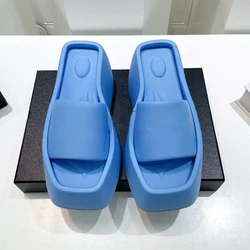 Women Colorful Wedge Slide Wholesale Luxury OEM Name Brand Ladies Outdoor Fancy Platform Slipper Wedge Shoes
