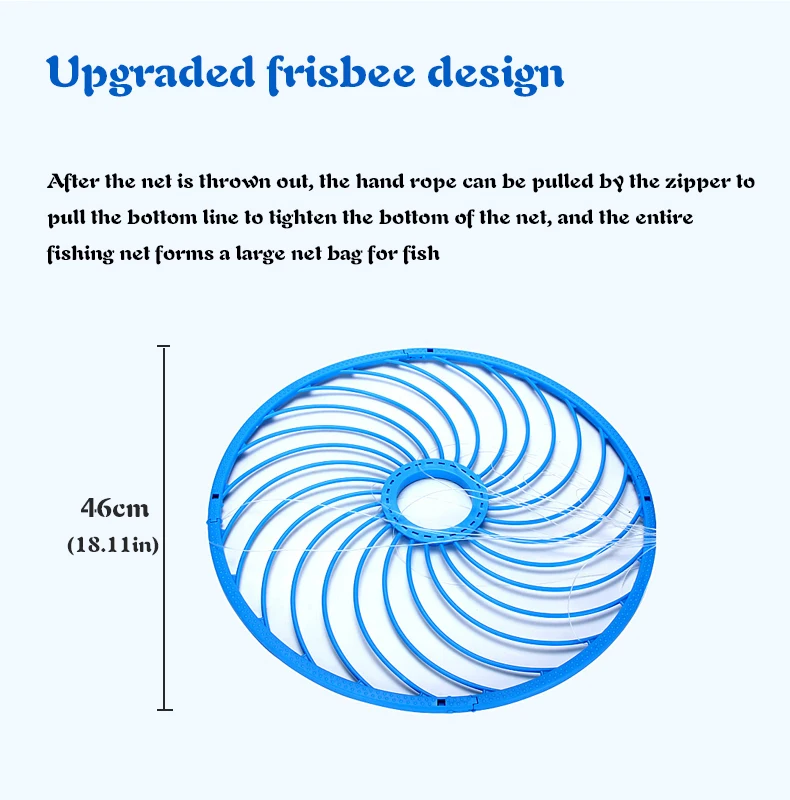 Catch Fishing Fly Hand Frisbee Cast Nets Throw Drawstring Casting Nylon Small Mesh Hunting Trap