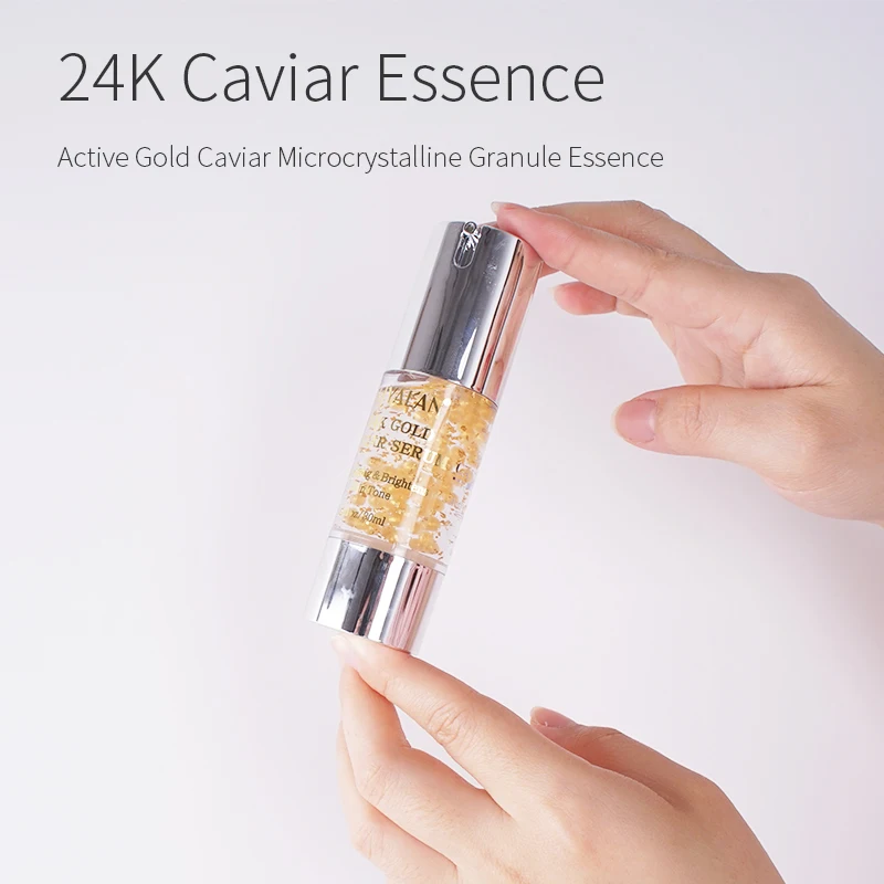 Wholesale Korea Skin Care OEM Anti Wrinkle Anti Aging Vitamin E Nicotinamide 24k Gold Caviar Facial Serum