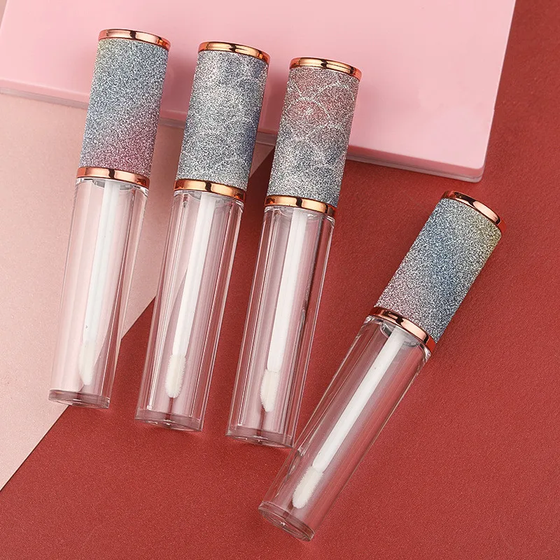 100pcs/lot 5ml Rainbow Lip Gloss Tube  DIY Empty Lip Glaze Pipe ABS Makeup Container Packaging Customzation  Logo