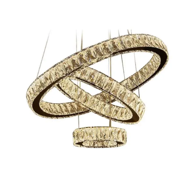 Оптовая продажа, Светодиодные хрустальные люстры, большое внутреннее кольцо, подвесной светильник для столовой, спальни, гостиной