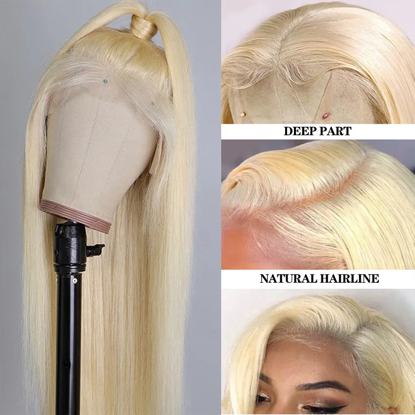 Cheap 613 Blonde Full Lace Human Hair Wigs For Black Women Raw Peruvian Virgin Human Hair Lace Front Wigs HD Lace Frontal Wigs