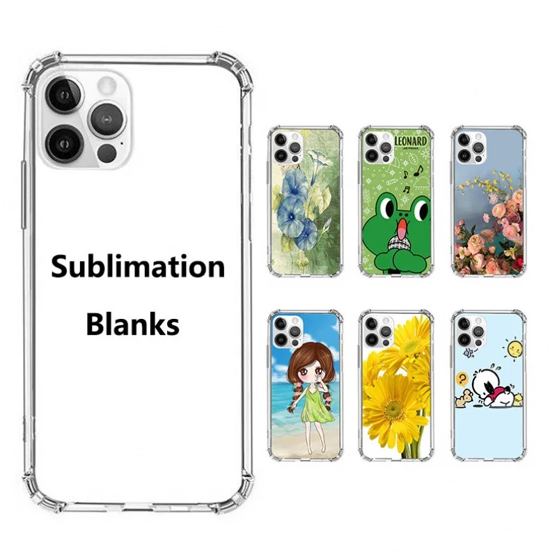 Anti-shock TPU  Transparent Covers Sublimation Blank Phone Case For iphone 15pro max 13 12 11 14 XS MAX 6 2D TPU+PC M