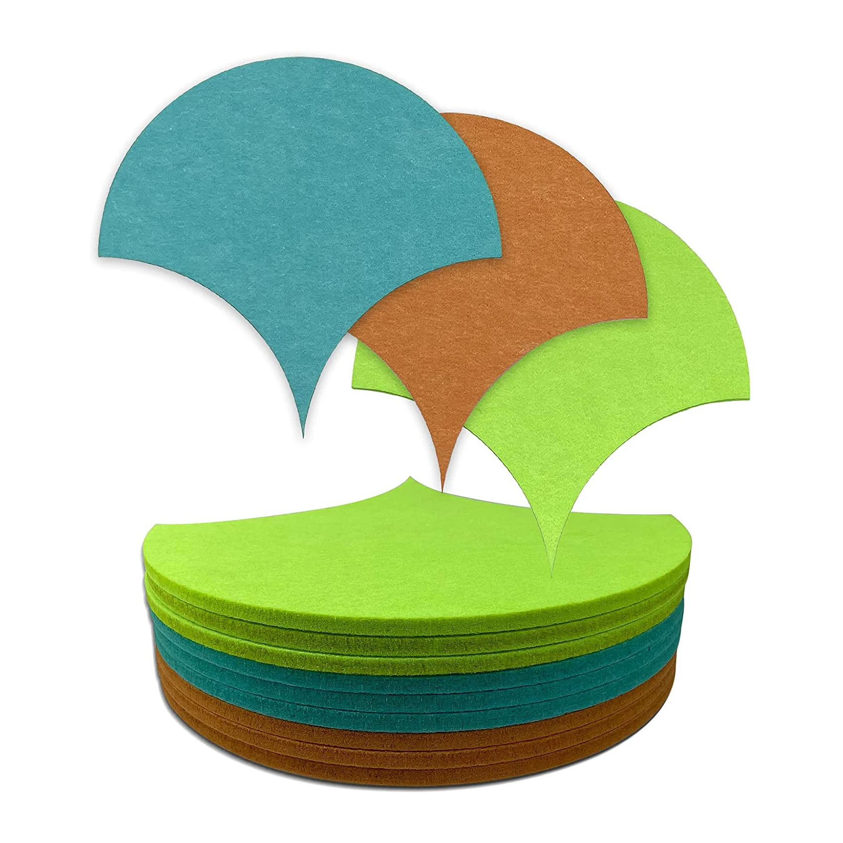 12 Packs Decorative Soundproof Wall Acoustic panels Sound Absorbing Felt Padding For Music Studio Home Office Kid Ginkgo Pattern