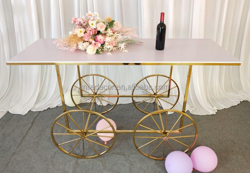 High quality Candy Cart display Decoration Party Metal Wagon Food Flower cart display