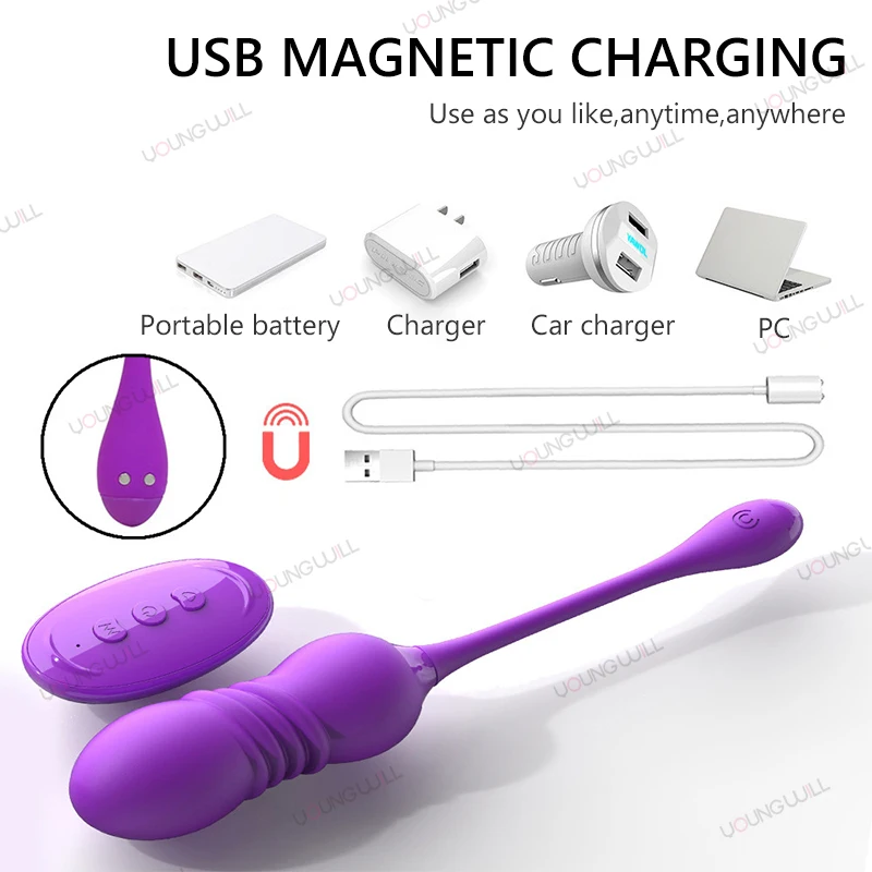 Remote Control G-Spot Clitoris Simulator Vagina Ball Massage Kegel Trainer Wireless Telescopic Vibrator Egg Sex Toys For Women