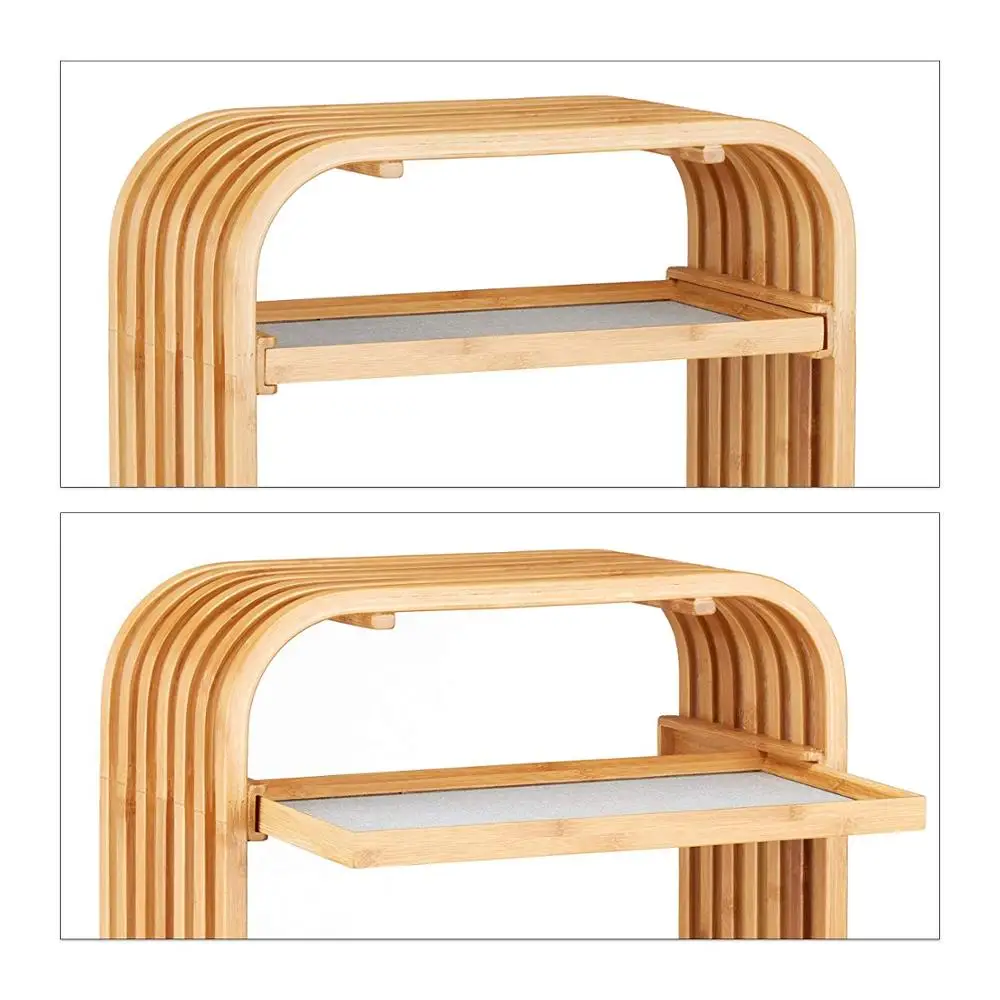 Bamboo Storage Ottoman Designer Footstool with Storage Box