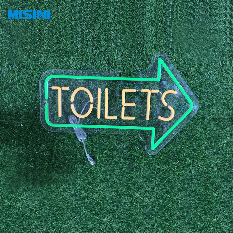 Manufacturer NO MOQ Fast delivery Custom LED Neon Light Toilets Arrow Neon Sign Dropshipping Neon Sign for Party Home Decor
