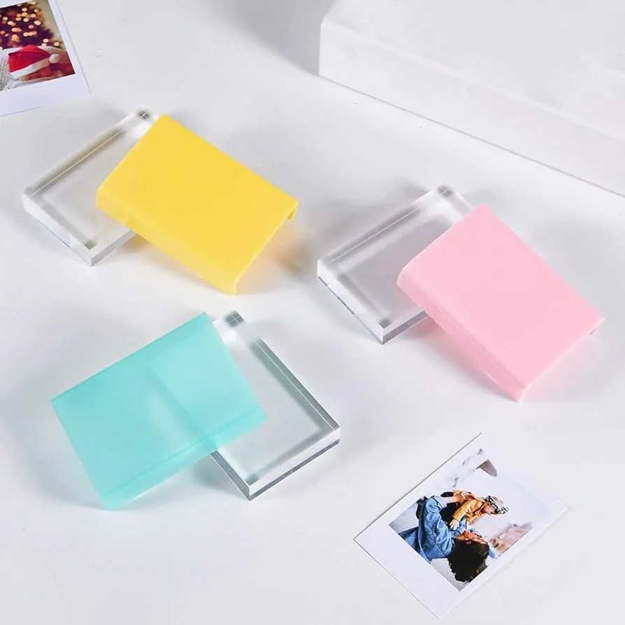 Custom plastic glass mini photo frames acrylic slideable photo frame for table ornament